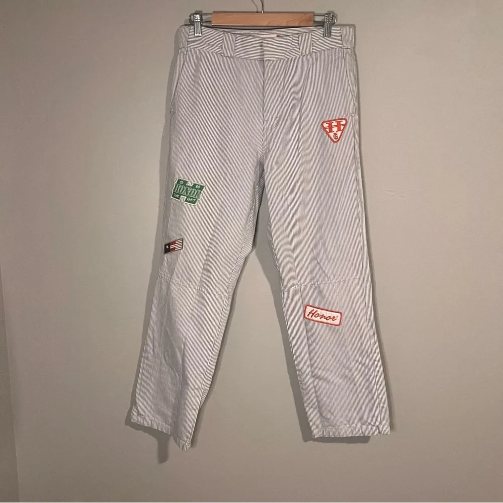 Honor the Gift Mechanic Uniform Striped Sports Patchwork Streetwear Pants - Picture 4 of 15